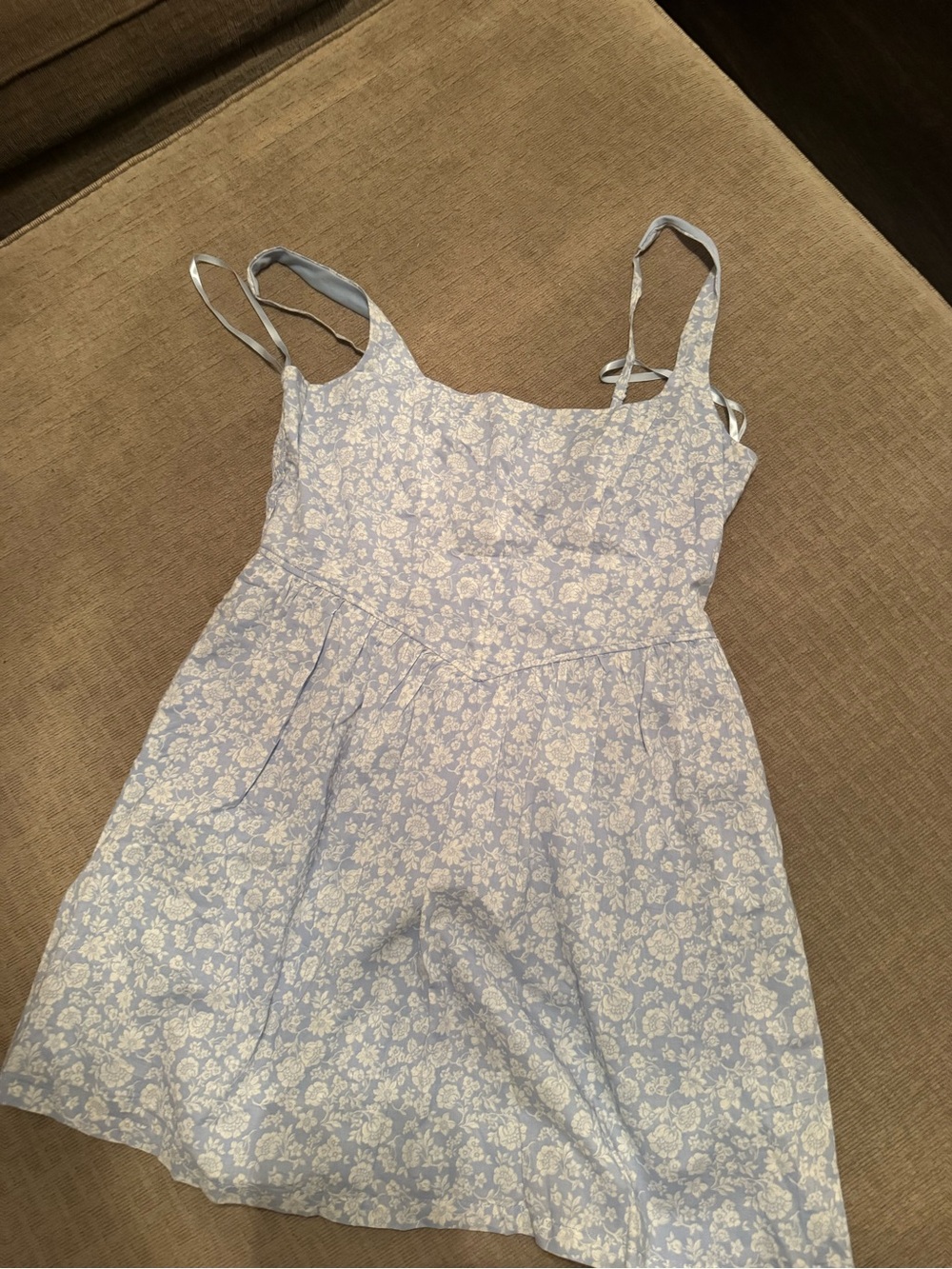 Trixxi Light Blue Floral Smocked Sundress